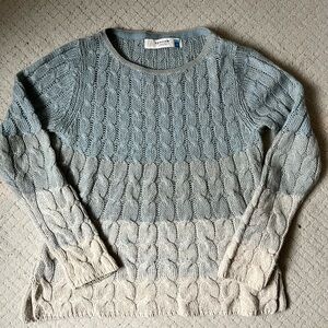 Sparrow Blue and Cream Cable Knit Sweater